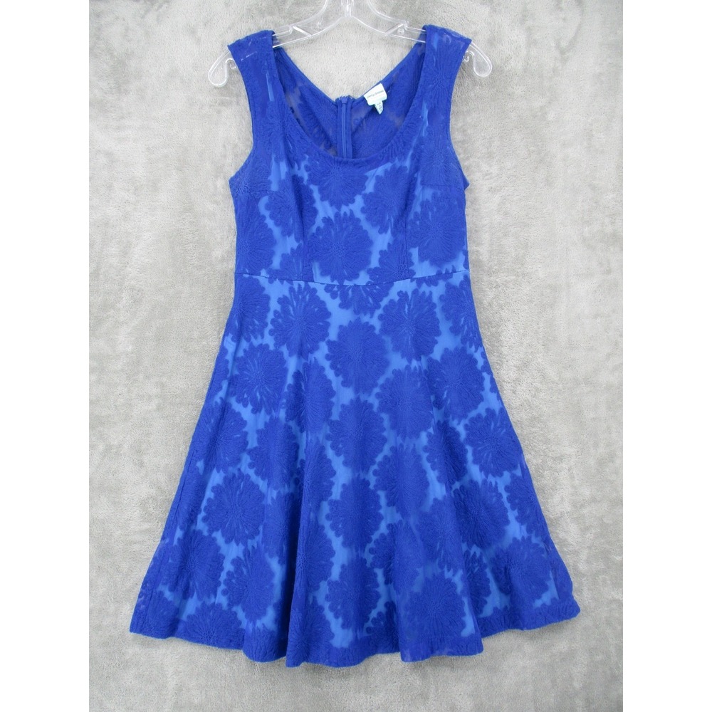 Plenty by‎ Tracy Reese Dress Womens 4 Sheer Floral Lace Fit Flare 2 Piece Blue